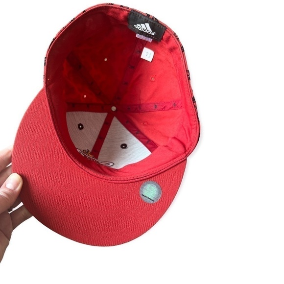 Adidas Miami Heat Fitted Wool Red & Black Flat Cap, Size 7 5/8 - Picture 6 of 10